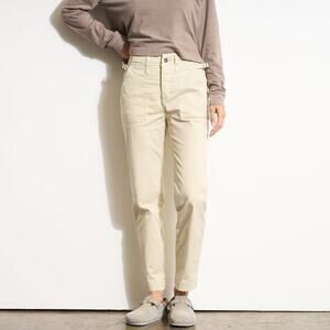 Rowan Jalen Sand Dune Cotton Utility Straight Leg Cropped TrouservPants 27